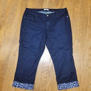Cold water jeans cropped with cute cuff size 16